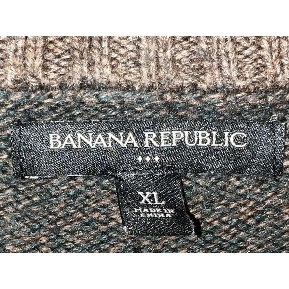 Banana Republic Men's XL Sweater Wool Blend Shawl Neck Pullover Toggle Fastener